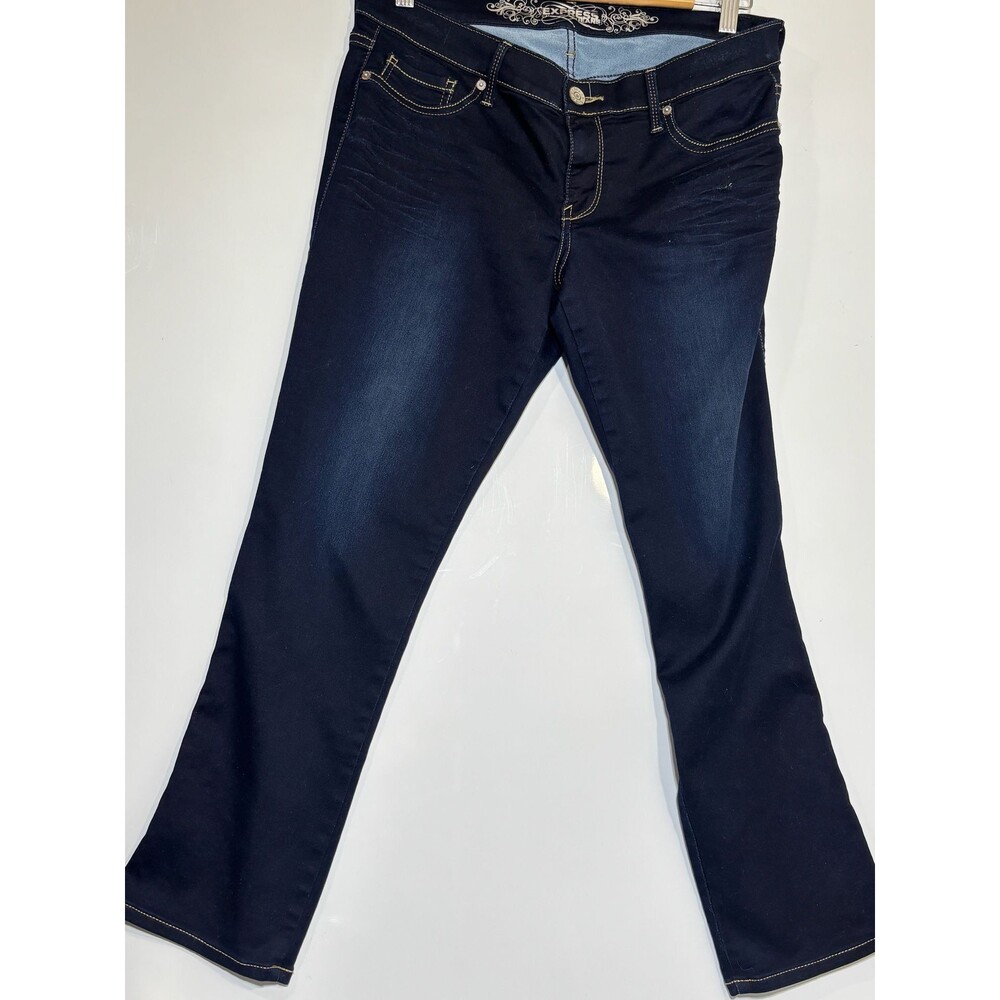 Express Cropped Legging Womens 12r Low Rise Dark Blue Denim